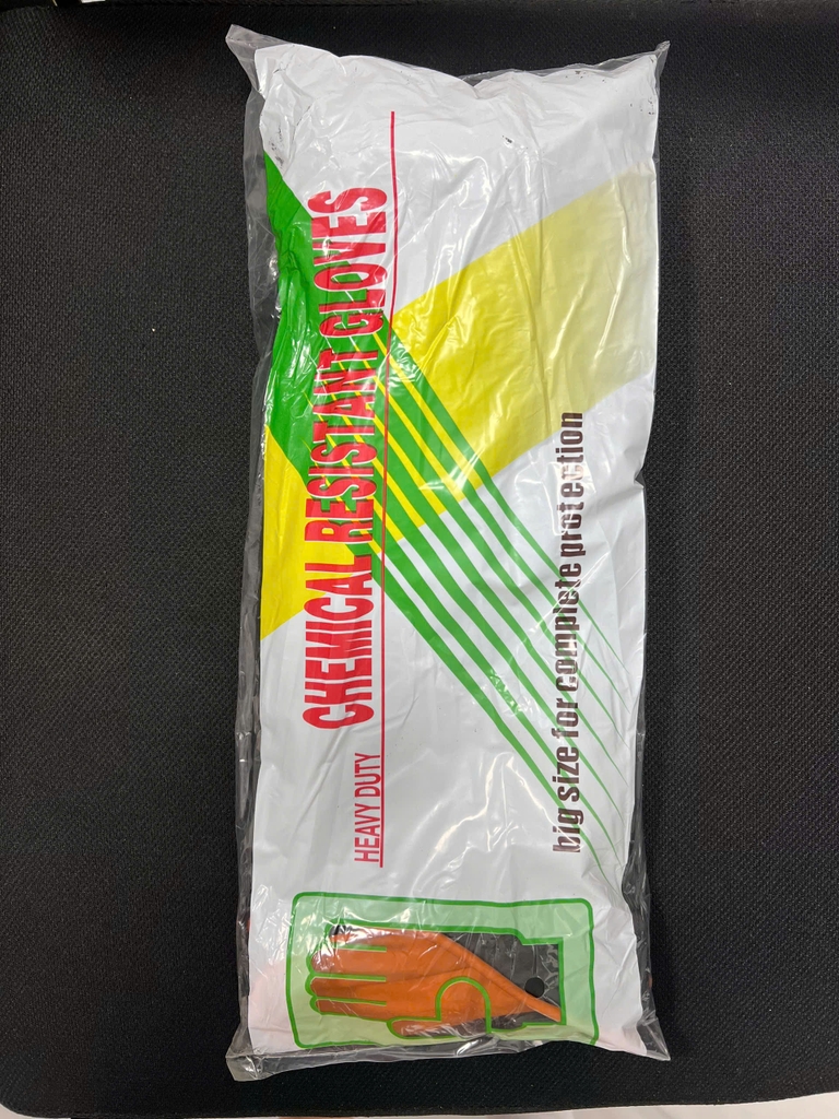 Găng tay cao su chống axit và kiềm hóa chất chống trơn có vây