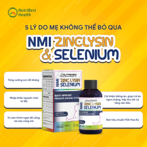Thực phẩm bảo vệ sức khỏe NMI - ZINC LYSIN & SELENIUM