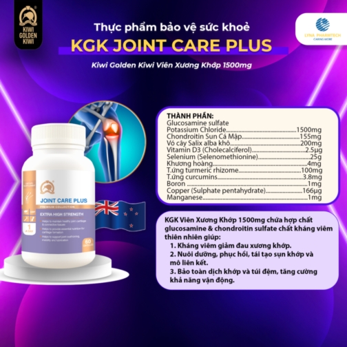 Thực phẩm bảo vệ sức khỏe KIWI GOLDEN KIWI Joint Care Plus HSC (Hộp 60 viên)