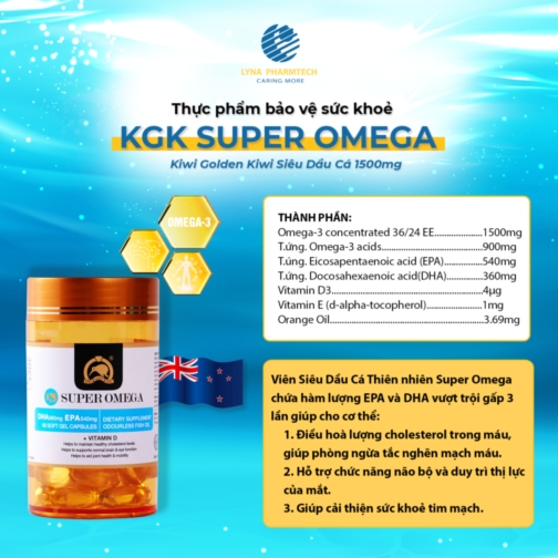 Thực phẩm bảo vệ sức khỏe KIWI GOLDEN KIWI Super Omega SGC Hộp 60 viên