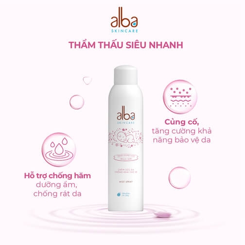 Xịt khoáng chống hăm cho bé Alba 300ml