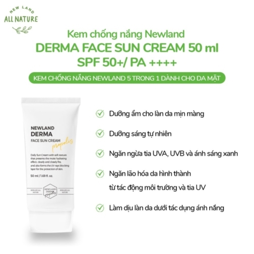 Kem chống nắng dành cho da mặt Derma Face Sun Cream SPF 50+ và PA++++