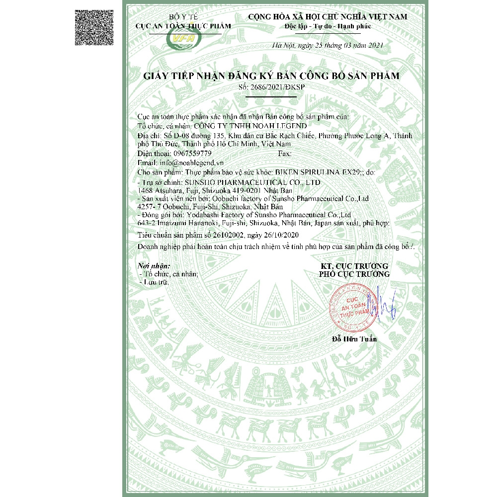 Thực phẩm bảo vệ sức khỏe BIKEN SPIRULINA EX 29