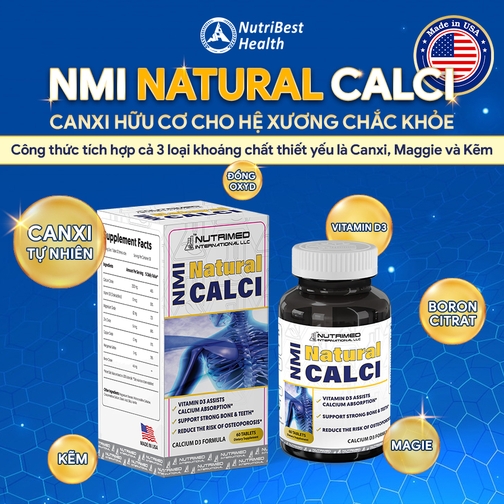 Thực phẩm bảo vệ sức khỏe NMI Natural Calci