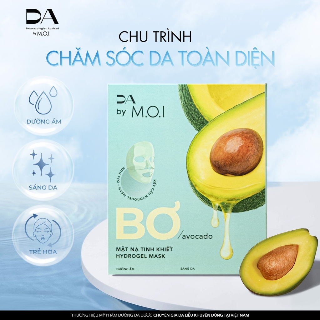 Mặt Nạ M.O.I Bơ Tinh Khiết Dạng Gel 10g/ Miếng Hydrogel Mask Hộp 3 Miếng