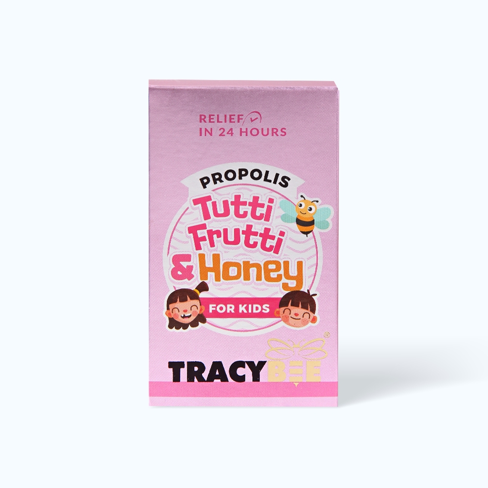 Thực phẩm bảo vệ sức khỏe: Keo ong Propolis Tutti Frutti & Honey for Kids Tracybee (vị trái cây 30ml)