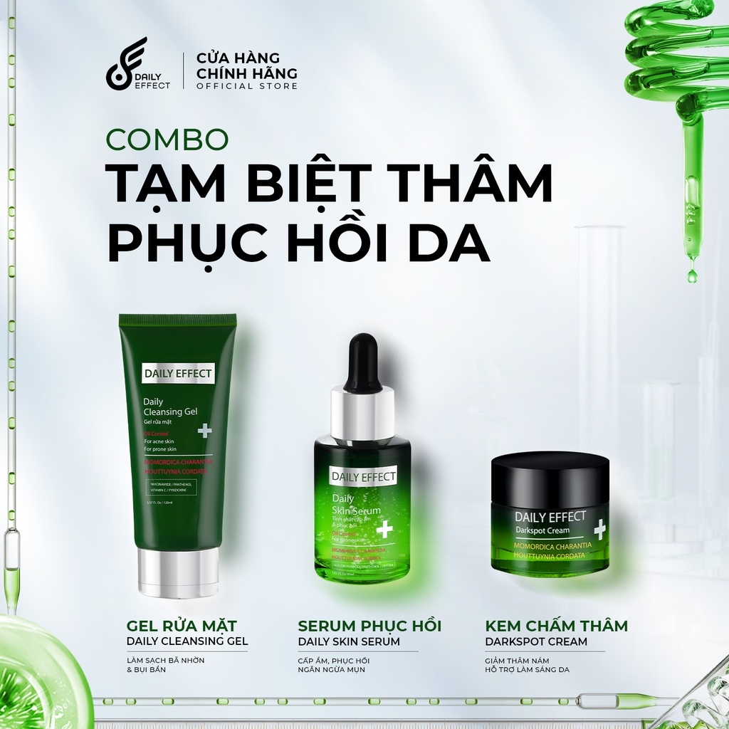 Combo Tạm Biệt Thâm và Dưỡng Phục Hồi Da Căng Mịn Khỏe Mạnh DAILY EFFECT Nutriway