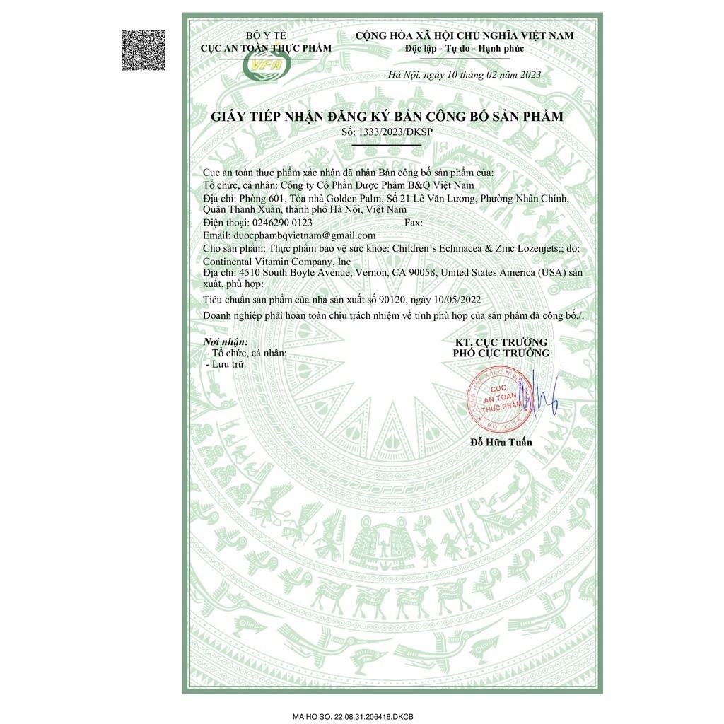 Thực phẩm bảo vệ sức khỏe: Children’s Echinacea & Zinc Lozenjets
