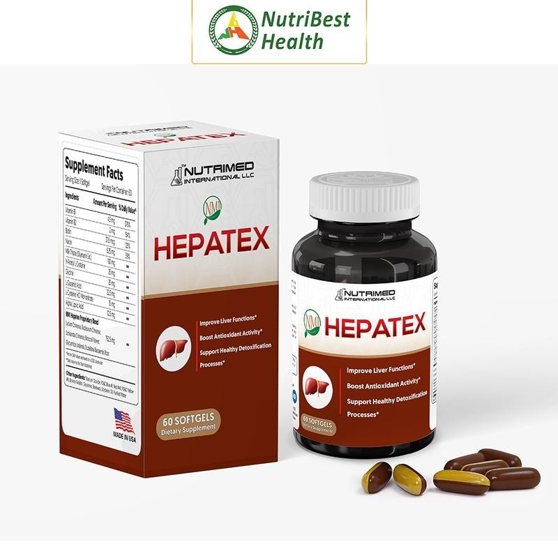 Thực phẩm bổ sung sức khỏe NMI - HEPATEX Nutriway 60 viên hỗ trợ giải độc gan, bảo vệ gan