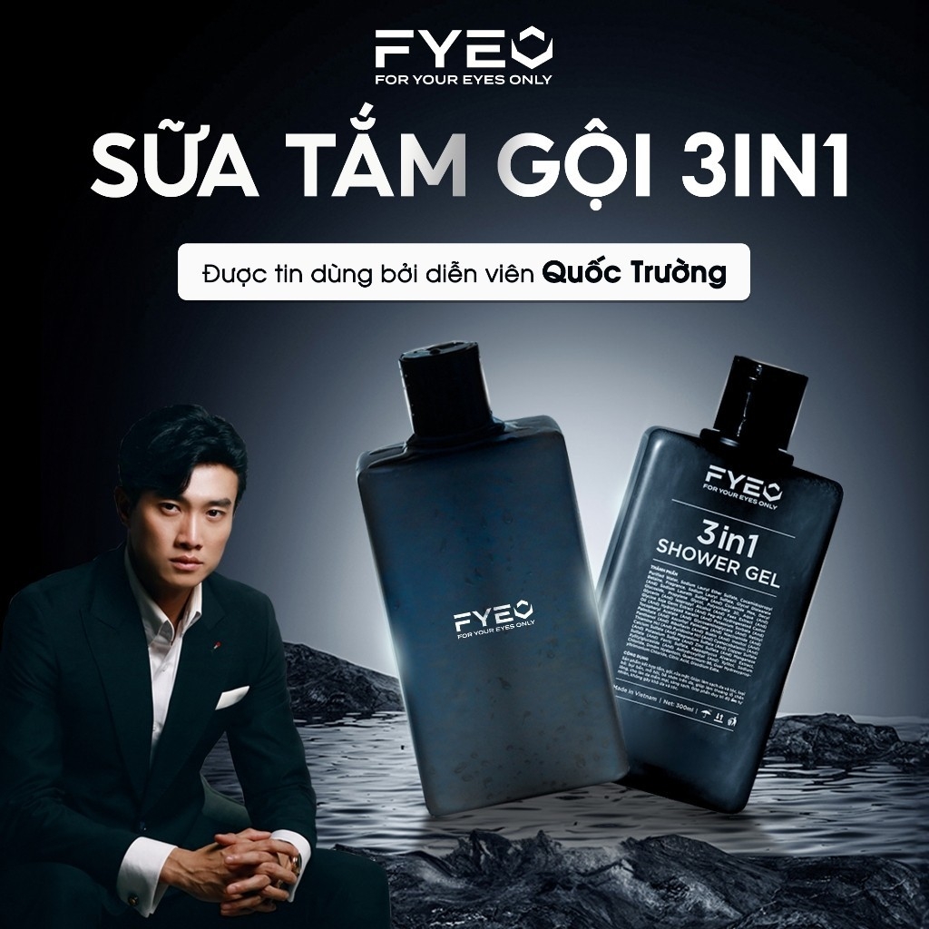 Sữa tắm gội nam combo 3 in 1 FYEO Nutriway- Hương nước hoa Pháp cao cấp chính hãng với 3 tầng hương