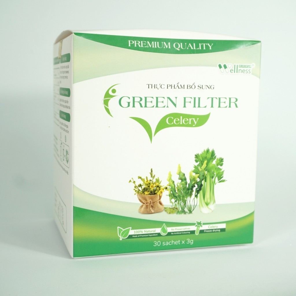Combo 2 hộp TPBS bột Cần tây diệp lục Green Filter Celery Nutriway - Tặng 1 hộp TPBVSK Cherry Extract Vitamin c 10 gói