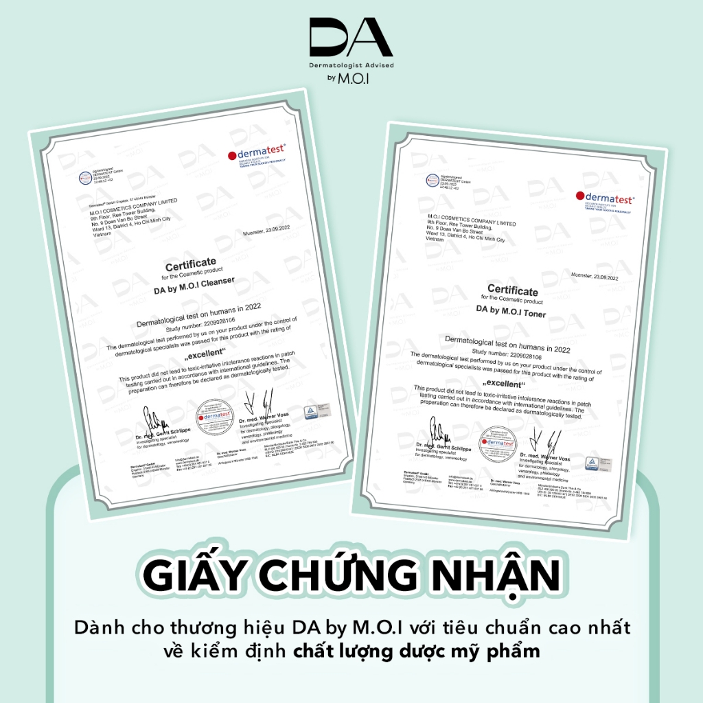 Bộ đôi chăm sóc da DA BY M.O.I Sữa rửa mặt 200ml và Nước cân bằng 200ml làm sáng, cấp ẩm sâu
