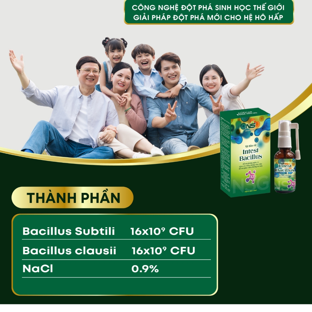 Xịt bào tử Intest Bacillus