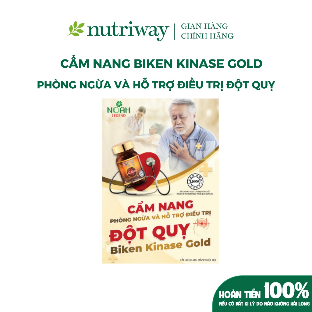 Viên uống phòng ngừa và hỗ trợ điều trị đột quỵ Nhật Bản Biken Kinase Gold 60 viên Noah Legend x Nutriway