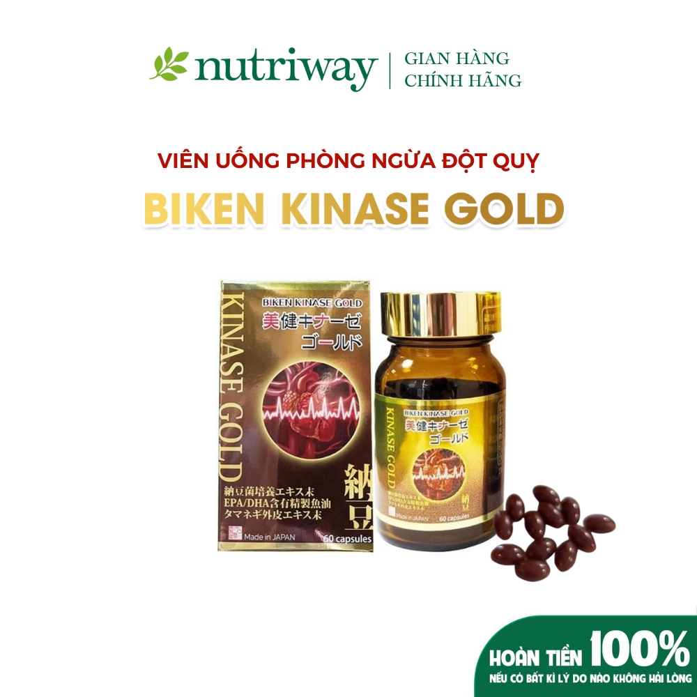 Viên uống phòng ngừa và hỗ trợ điều trị đột quỵ Nhật Bản Biken Kinase Gold 60 viên Noah Legend x Nutriway