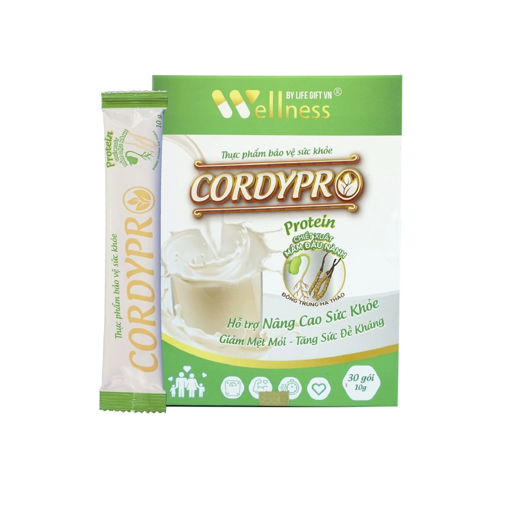 Combo Wellness Life Gift Nutriway - Bữa ăn sáng Wow Meal F1, Protein thực vật CORDYPRO Nutriway