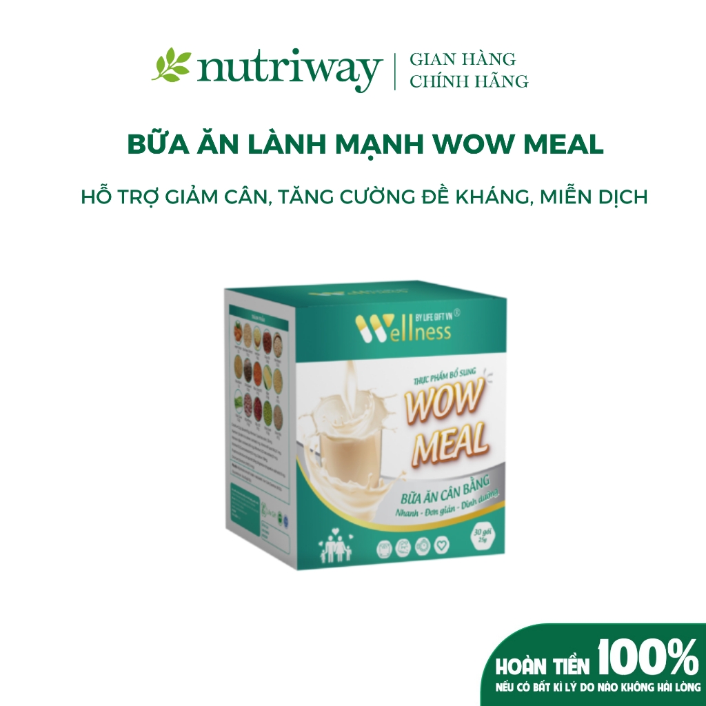 Combo Protein Thực Vật Cordypro, Cherry Extract Vitamin C, Wowmeal, Cần Tây Diệp Lục Nutriway Wellness Life Gift VN