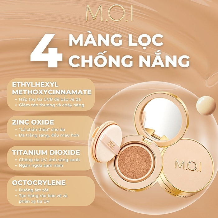 Set 2 phấn nước M.O.I Premium Baby Skin Cushion che khuyết điểm mịn màng, SPF50++++ phù hợp với sắc tố da của người Việt