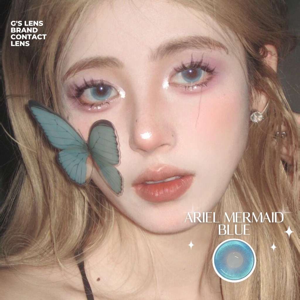 Kính áp tròng 6 tháng ARIEL MERMAID BLUE màu xanh dương sáng tây giãn tròng vừa GTRENDY - MC38