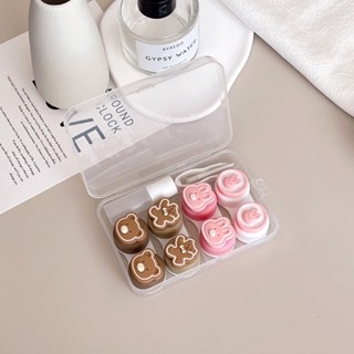 Khay 4 Cặp Gấu Thỏ Các Loại - Case Hộp Đựng Lens