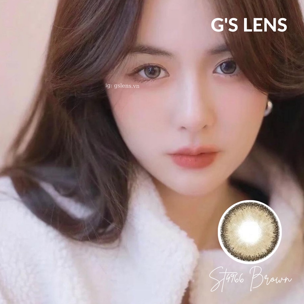 Kính Áp Tròng ST4966 Brown Nâu Tự Nhiên Giãn Ít Size S Lens 0-6 Độ