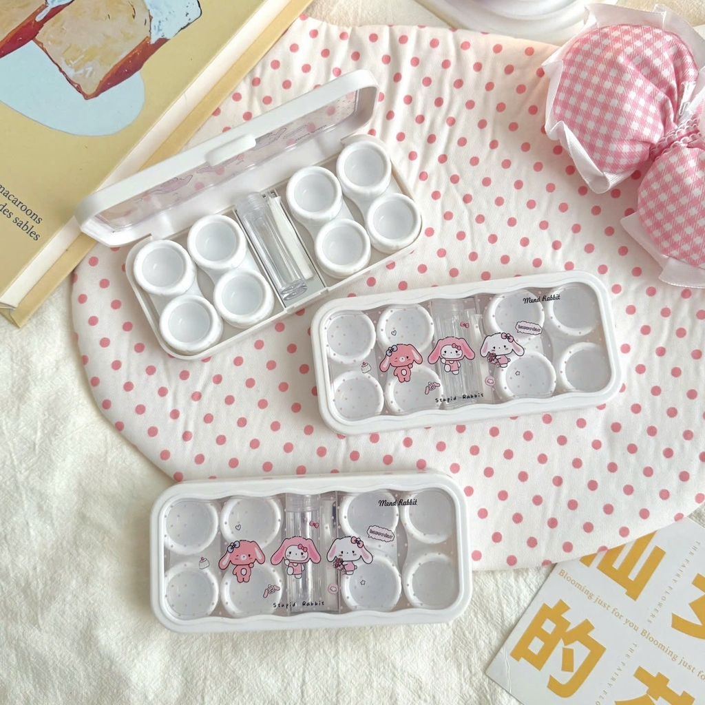 Khay 4 Cặp Gấu Thỏ Các Loại - Case Hộp Đựng Lens