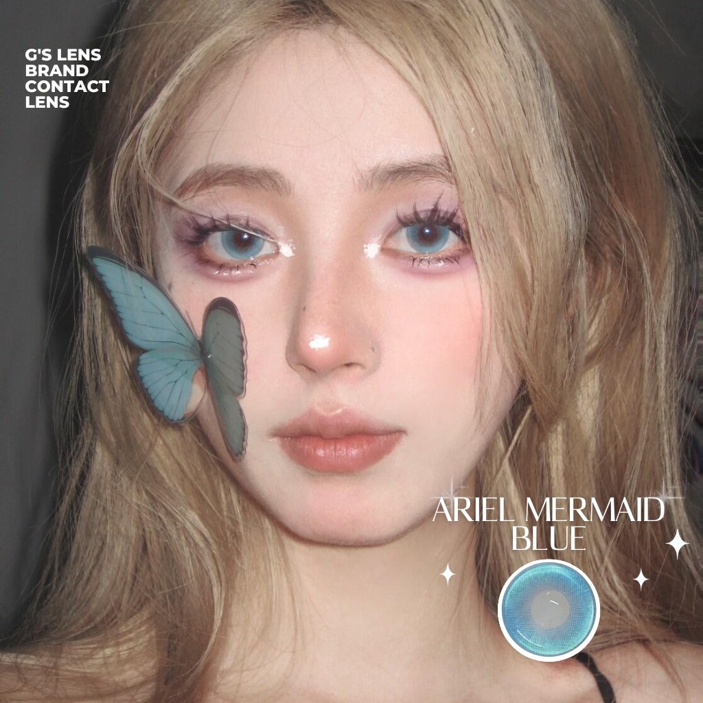Kính áp tròng 6 tháng ARIEL MERMAID BLUE màu xanh dương sáng tây giãn tròng vừa GTRENDY - MC38
