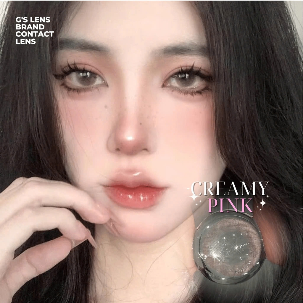 Kính áp tròng 6 tháng CREAMY PINK màu hồng tự nhiên giãn tròng nhỏ GTRENDY - MCK1