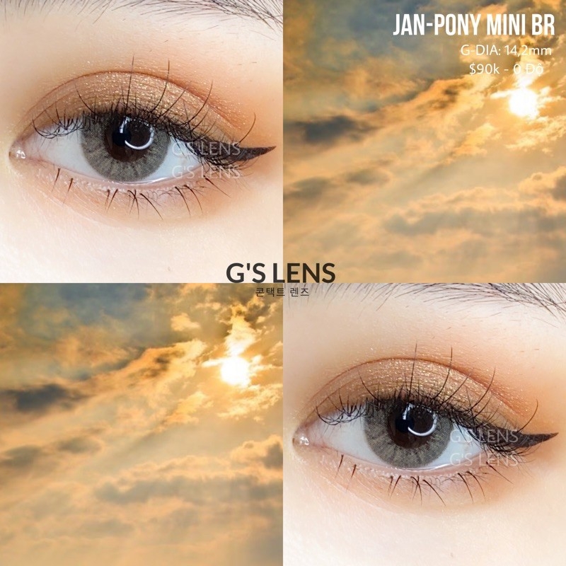 Kính Áp Tròng Lens Mắt NÂU BROWN Tự Nhiên Tây Sáng 0 Độ Cận, Dành Cho Mắt Không Cận Size Lens Giãn Ít Xs, S 14-14.2mm