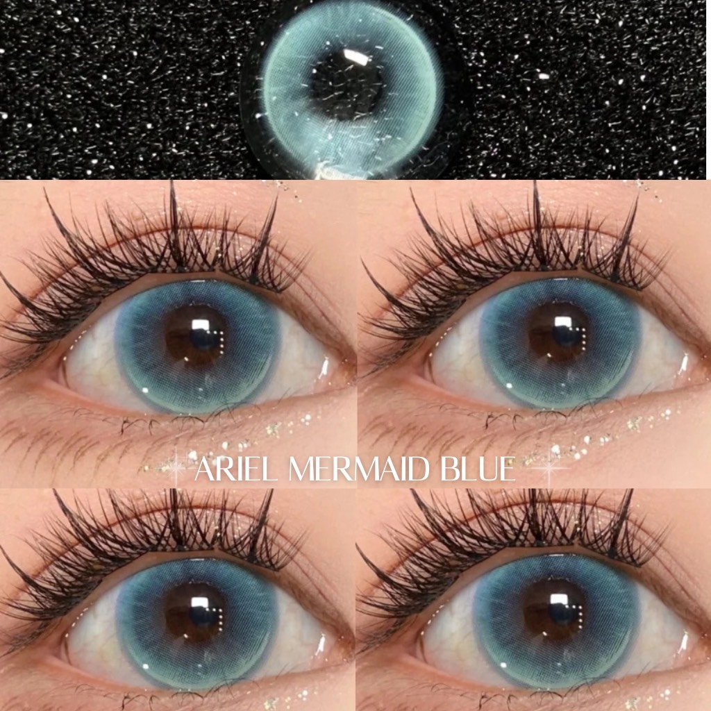 Kính áp tròng 6 tháng ARIEL MERMAID BLUE màu xanh dương sáng tây giãn tròng vừa GTRENDY - MC38