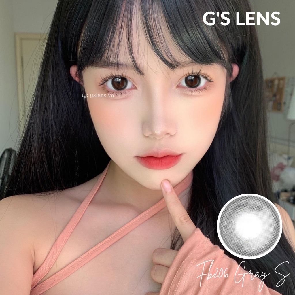 Kính Áp Tròng Xám Tự Nhiên Trăng Khuyết Moonlight Giãn Ít Size S 14.2mm Có 0 Đến 6 Độ Cận Lệch Độ Fb206 Gray