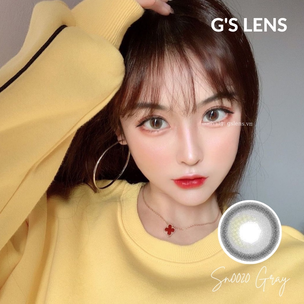 Lens Mắt Kính Áp Tròng Xám Moonlight Tự Nhiên Giãn Ít Size S 14.2mm Có 0 Đến 6 Độ Cận Sn0020 Gray