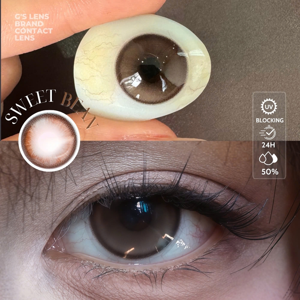 Kính áp tròng 1 ngày SWEET BREAN BROWN màu nâu tự nhiên giãn tròng nhỏ GTRENDY
