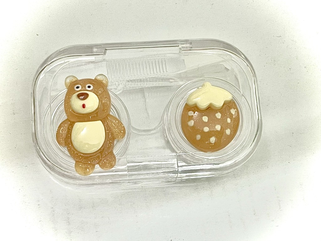Khay Mini 3D Gấu Dâu Brown-Case Đựng Lens