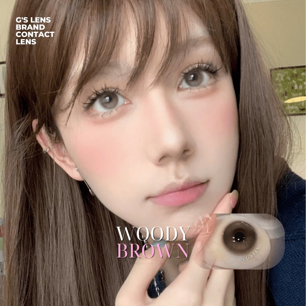 Kính áp tròng 6 tháng WOODY BROWN màu nâu tự nhiên giãn tròng nhỏ GTRENDY - MCK1