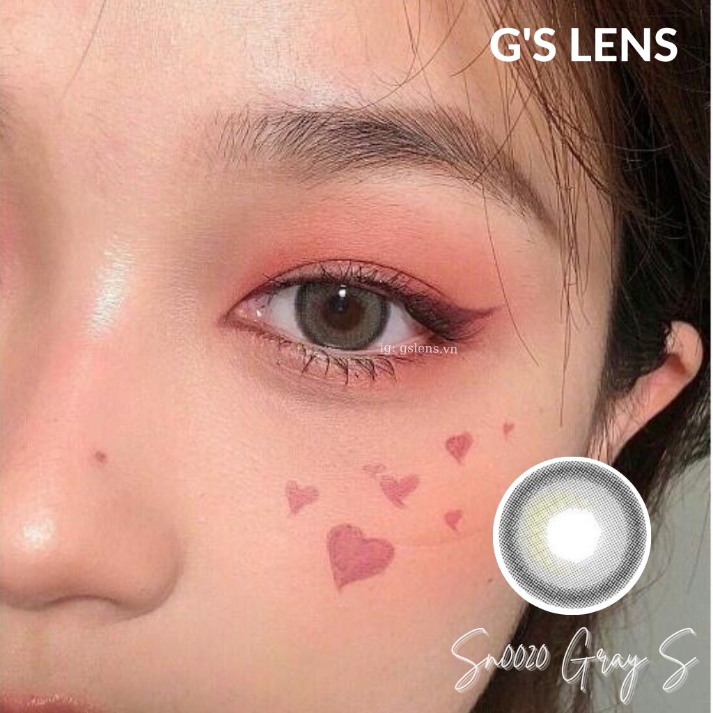Lens Mắt Kính Áp Tròng Xám Moonlight Tự Nhiên Giãn Ít Size S 14.2mm Có 0 Đến 6 Độ Cận Sn0020 Gray