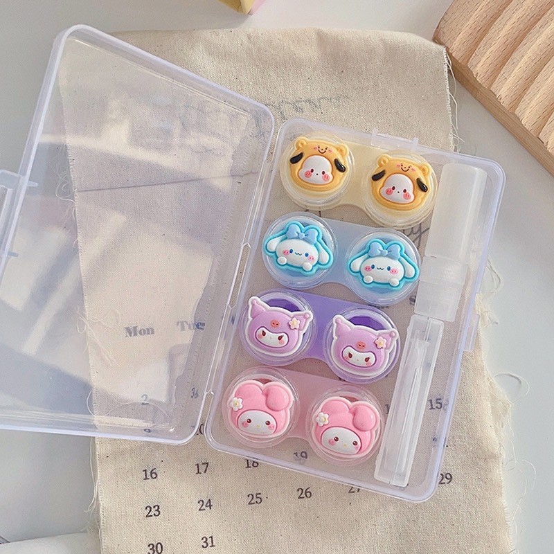 Khay 4 Cặp Gấu Thỏ Các Loại - Case Hộp Đựng Lens