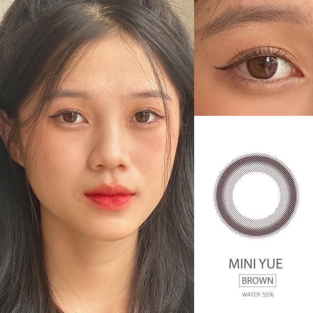 Kính Áp Tròng 50 Mẫu Lens Mắt Xám Nâu Blue Black Choco 0 Độ Cận Tây Tự Nhiên