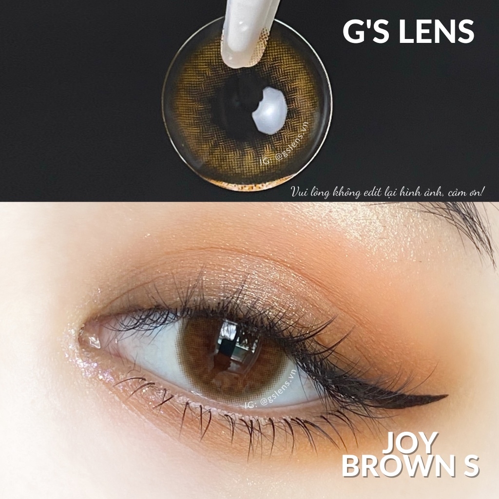 Kính Áp Tròng Lens Mắt NÂU BROWN Tự Nhiên Tây Sáng 0 Độ Cận, Dành Cho Mắt Không Cận Size Lens Giãn Ít Xs, S 14-14.2mm