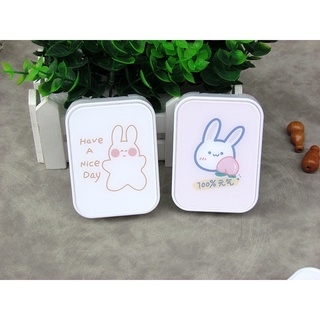 Khay Gương Đôi Gấu Thỏ - Case Đựng Lens