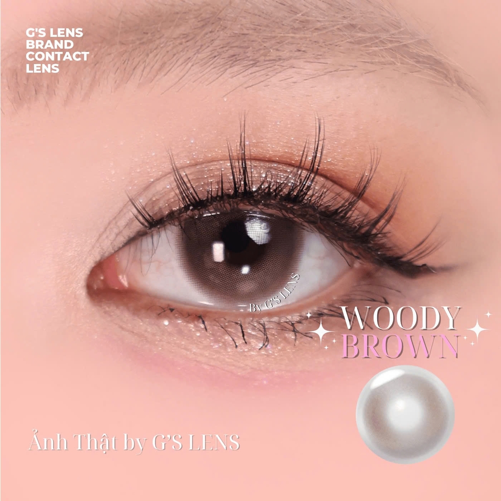 Kính áp tròng 6 tháng WOODY BROWN màu nâu tự nhiên giãn tròng nhỏ GTRENDY - MCK1