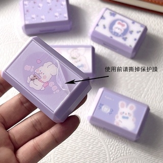 Khay Gương Mini Gấu Tím Nhiều Mẫu - Case Đựng Lens