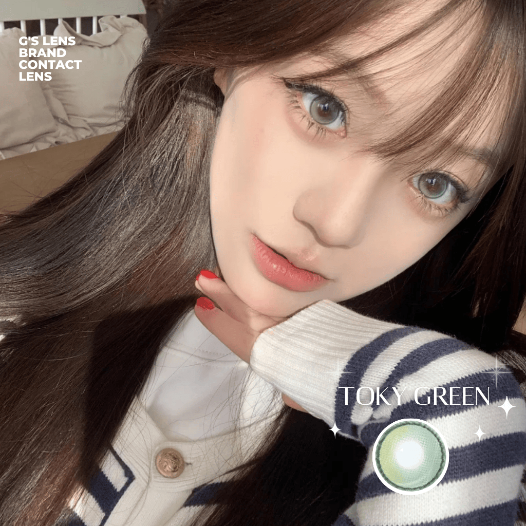 Kính áp tròng 6 tháng TOKY GREEN màu xanh lá sáng tây giãn tròng nhỏ GTRENDY - MCK1