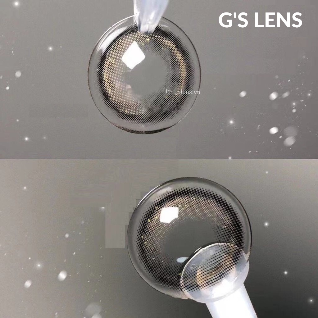 Lens Mắt Kính Áp Tròng Màu Đen Vân Nhũ OD-5933 Lens Black Hot Douyin Size S 14.2mm Có 0 Đến 6 Độ Lệch Độ
