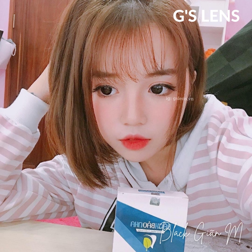 Lens Mắt Đen Trơn Size M Giãn Vừa 14.5mm Có 0 Đến 8 Độ