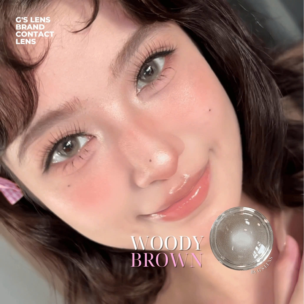 Kính áp tròng 6 tháng WOODY BROWN màu nâu tự nhiên giãn tròng nhỏ GTRENDY - MCK1