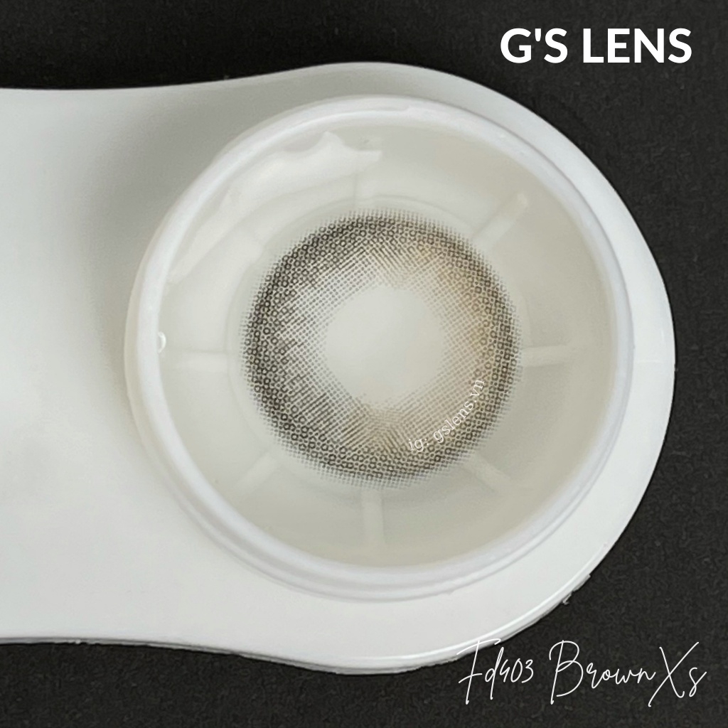 Lens Mắt Kính Áp Tròng Nâu Xám Ánh Kim Không Giãn Size Xs 14mm Có 0 Đến 6 Độ Cận Lệch Độ Fd403 Brown Xs