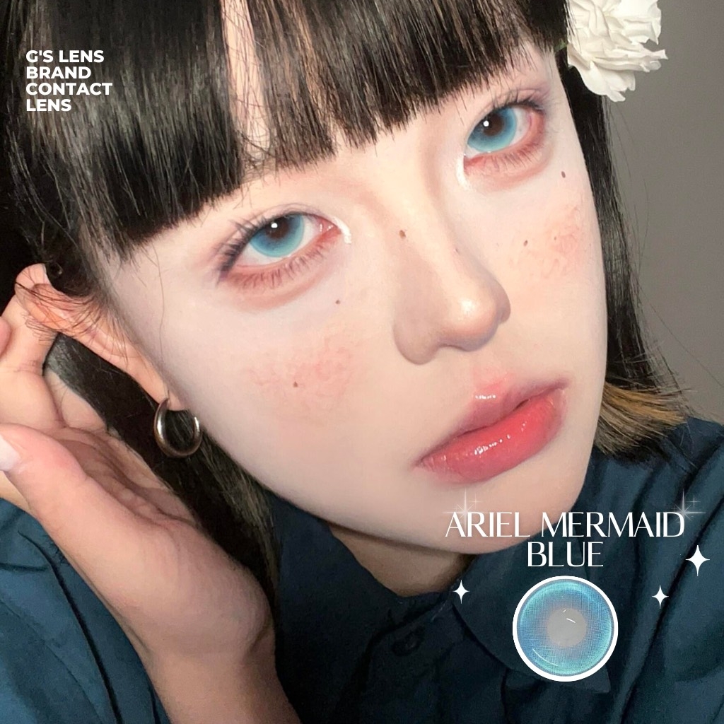 Kính áp tròng 6 tháng ARIEL MERMAID BLUE màu xanh dương sáng tây giãn tròng vừa GTRENDY - MC38