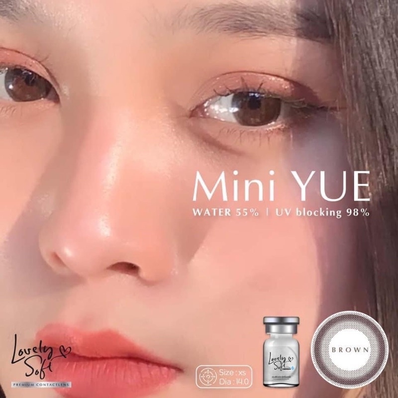 Kính Áp Tròng Lens Mắt NÂU BROWN Tự Nhiên Tây Sáng 0 Độ Cận, Dành Cho Mắt Không Cận Size Lens Giãn Ít Xs, S 14-14.2mm