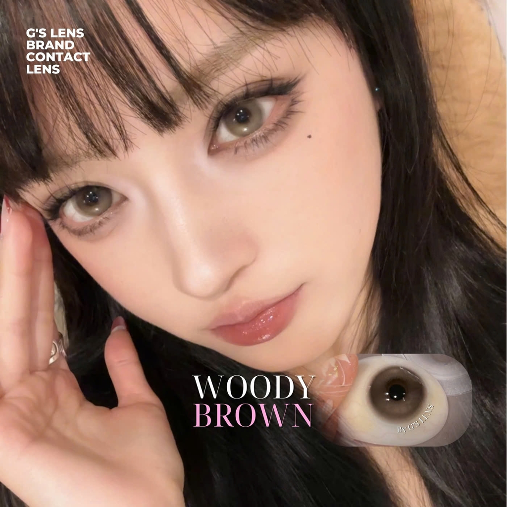 Kính áp tròng 6 tháng WOODY BROWN màu nâu tự nhiên giãn tròng nhỏ GTRENDY - MCK1
